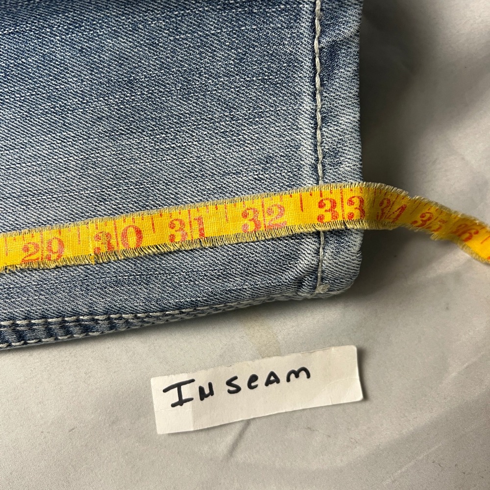 Seven7 Boot Fit Y2K Jeans Light White Wash Preppy Classic Western 38x33 Measured - Picture 9 of 11